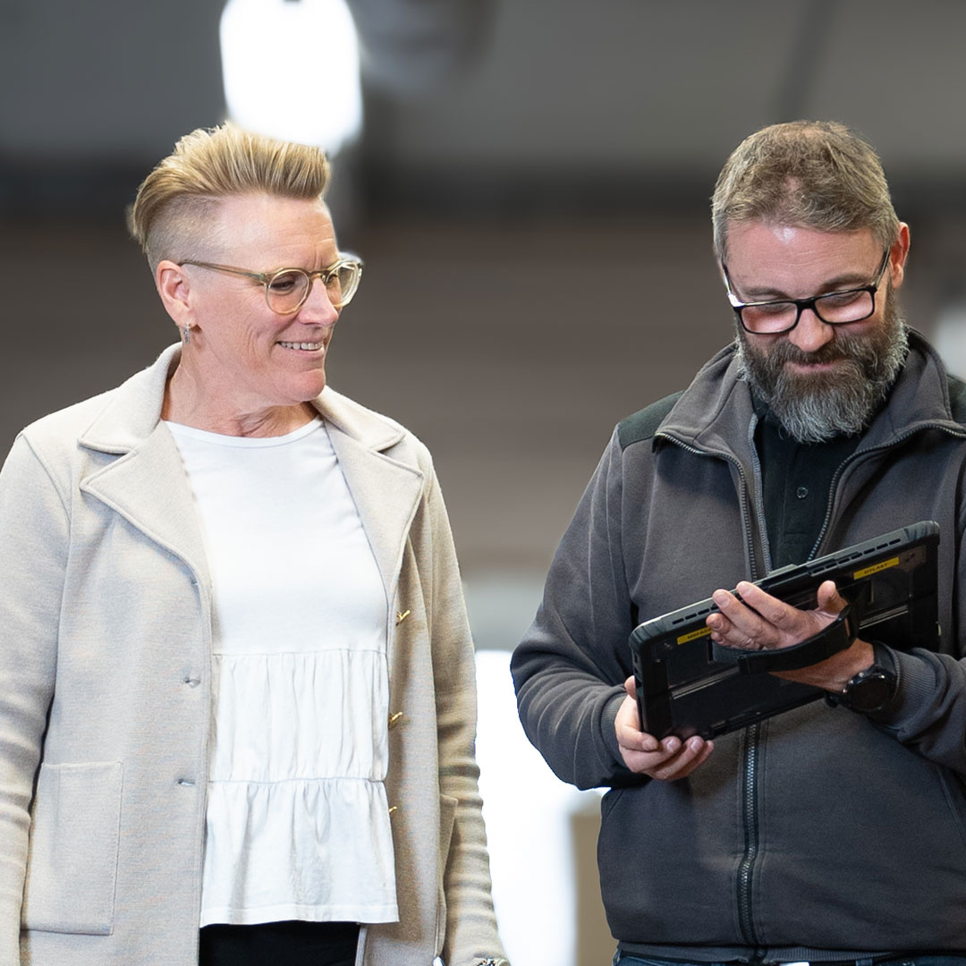 Karin Andersson, Quality Manager at EWES and Johan Adelstål, Logistics